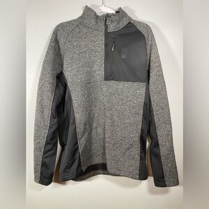 Spyder Men’s 1/4 Zip Black Polar Marble Jacket Pullover Pockets Size XL